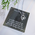 Mother Son Necklace, Forever Love Necklace with Heartfelt Message Card & Box