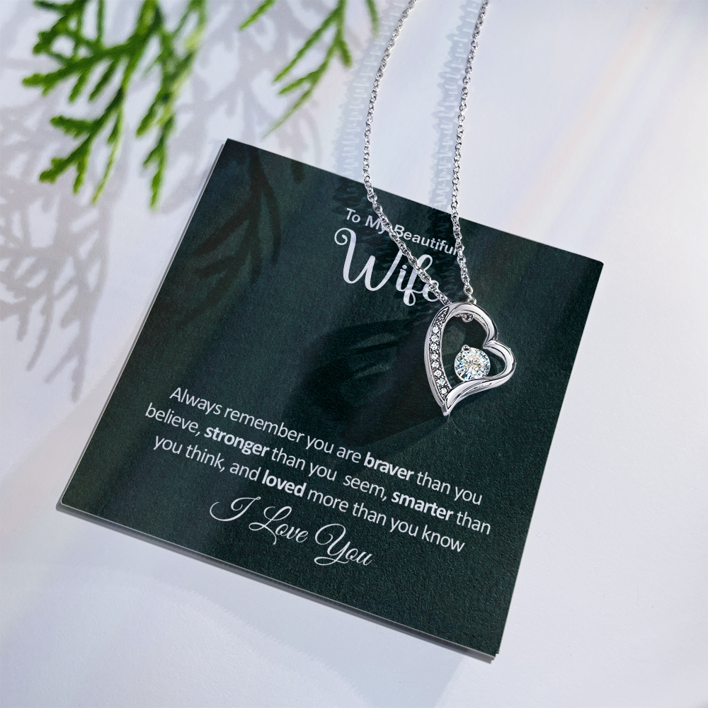 Gifts for Wife from Husband - Soulmate Necklace with Heartfelt Message Card & Box - Anniversary, Birthday, Christmas or Valentine's Day Gift for Girlfriend