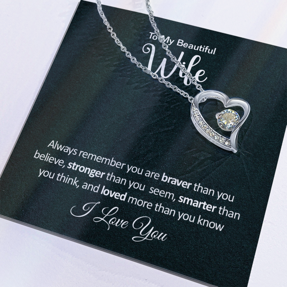 Gifts for Wife from Husband - Soulmate Necklace with Heartfelt Message Card & Box - Anniversary, Birthday, Christmas or Valentine's Day Gift for Girlfriend