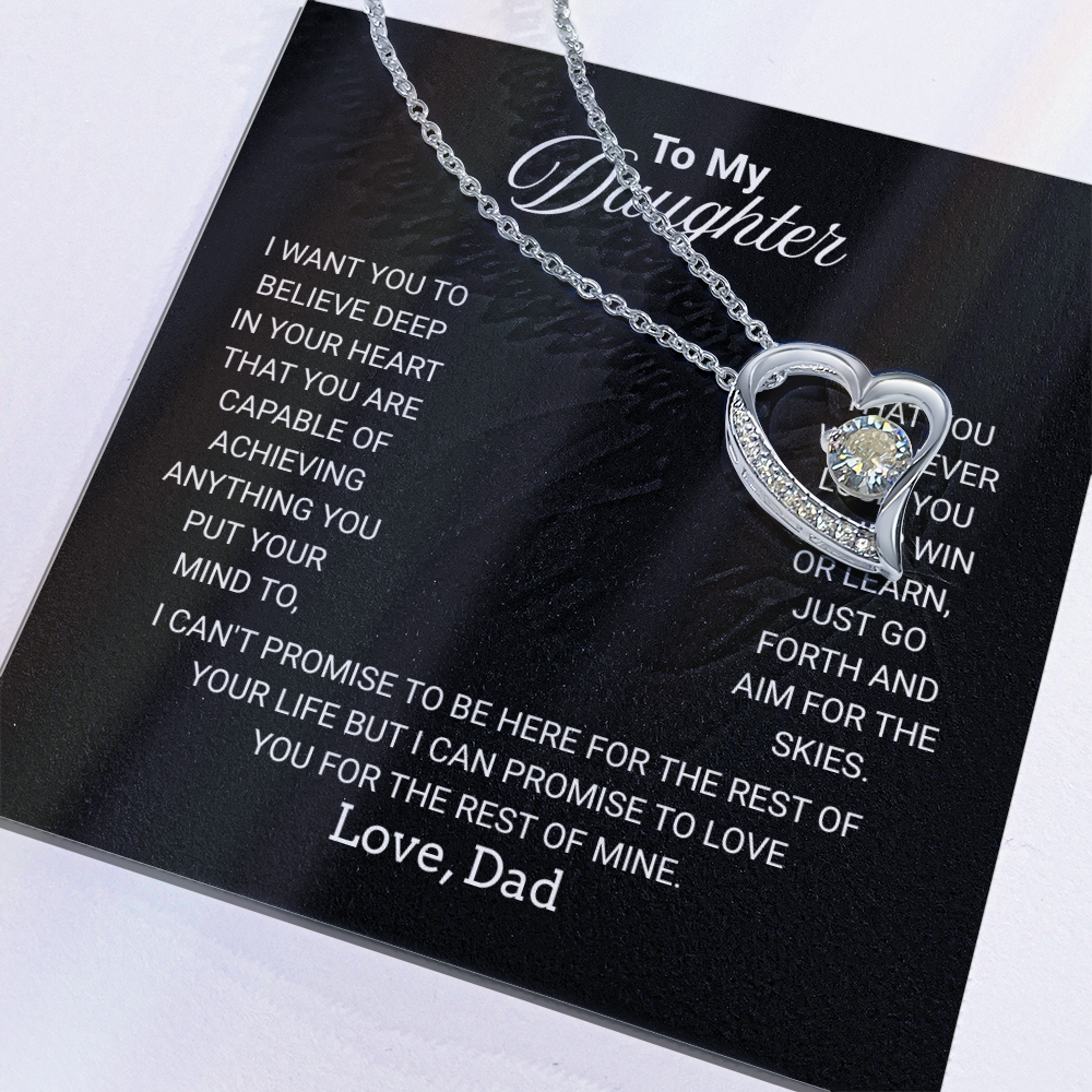 Gift For Daughter Necklace From Dad With Heartfelt Message - Jewelry Gifts For Graduation for Her From Mom or Daddy