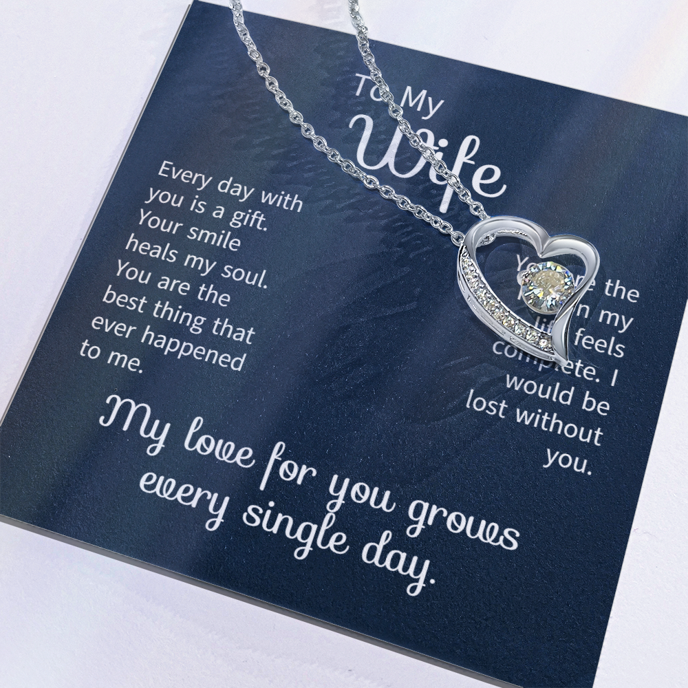 To My Wife Necklace From Husband | Anniversary Valentine Birthday Gift For Wife
