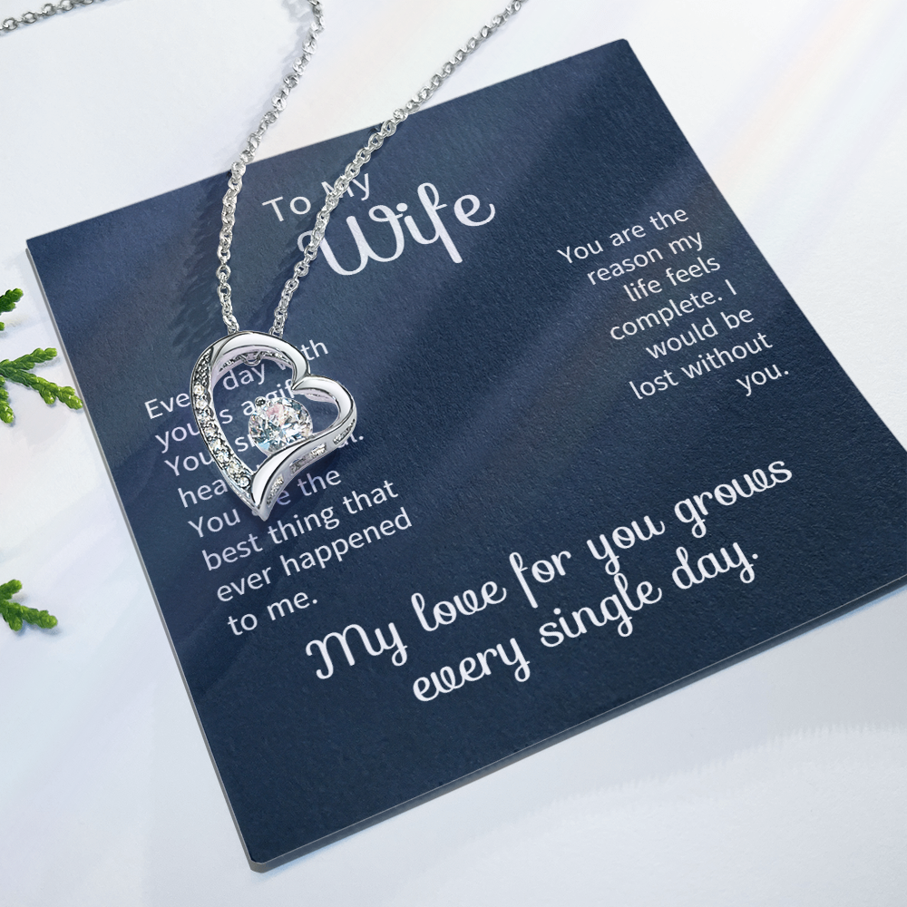 To My Wife Necklace From Husband | Anniversary Valentine Birthday Gift For Wife