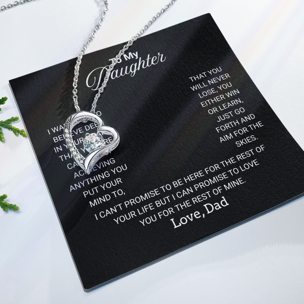 Gift For Daughter Necklace From Dad With Heartfelt Message - Jewelry Gifts For Graduation for Her From Mom or Daddy