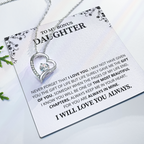 Gift For Daughter Necklace Luxury LED Light Box With Heartfelt Message Card - Daughter Birthday Present From Mom or Daddy