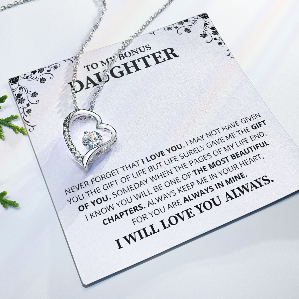 Gift For Daughter Necklace Luxury LED Light Box With Heartfelt Message Card - Daughter Birthday Present From Mom or Daddy