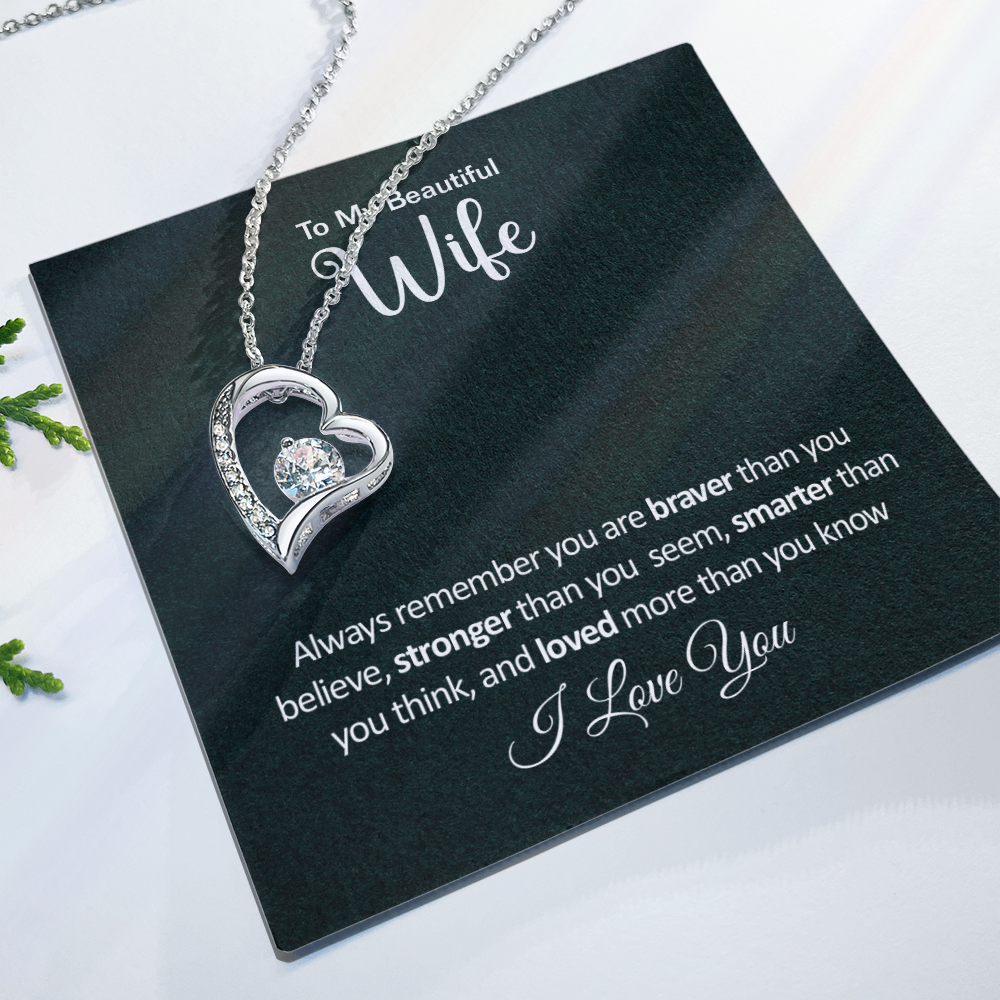 Gifts for Wife from Husband - Soulmate Necklace with Heartfelt Message Card & Box - Anniversary, Birthday, Christmas or Valentine's Day Gift for Girlfriend