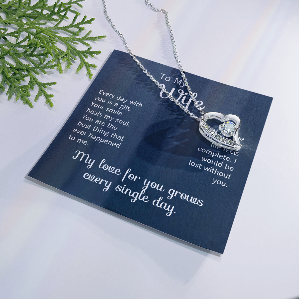 To My Wife Necklace From Husband | Anniversary Valentine Birthday Gift For Wife