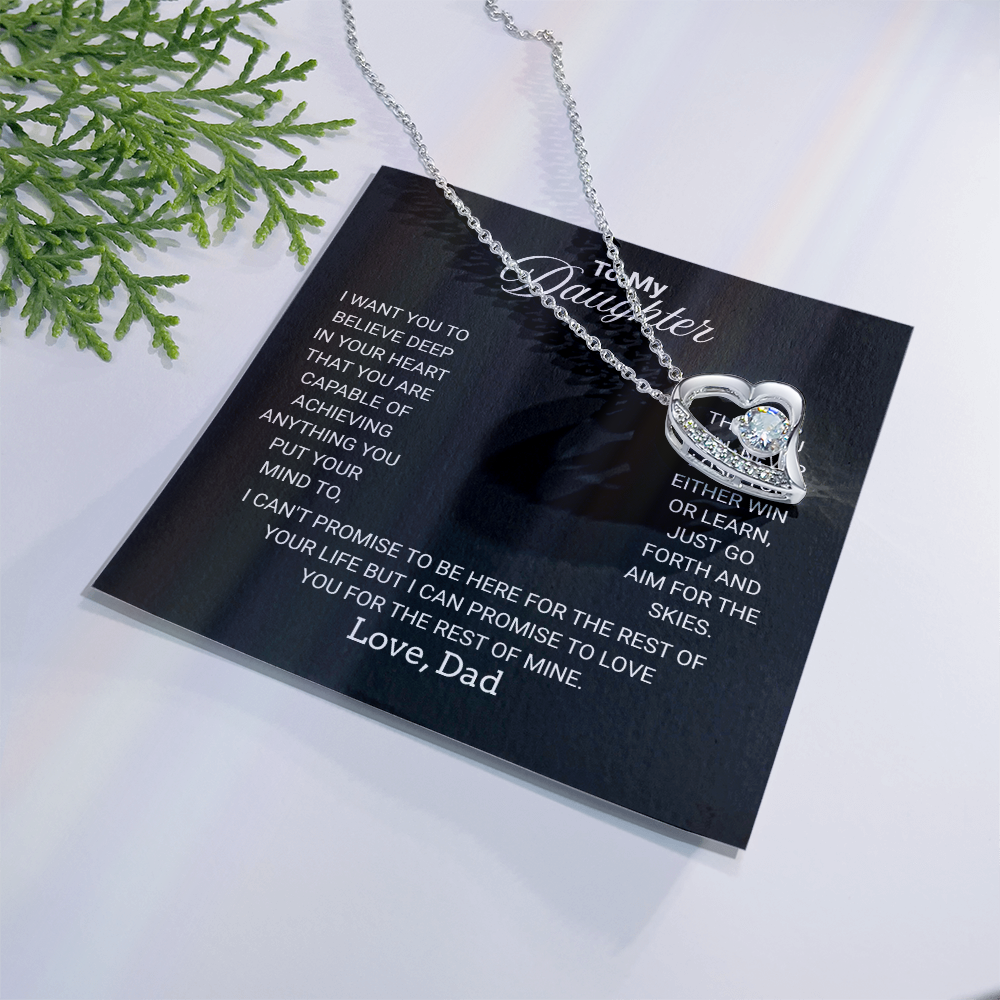 Gift For Daughter Necklace From Dad With Heartfelt Message - Jewelry Gifts For Graduation for Her From Mom or Daddy