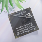 Mother Son Necklace, Forever Love Necklace with Heartfelt Message Card & Box