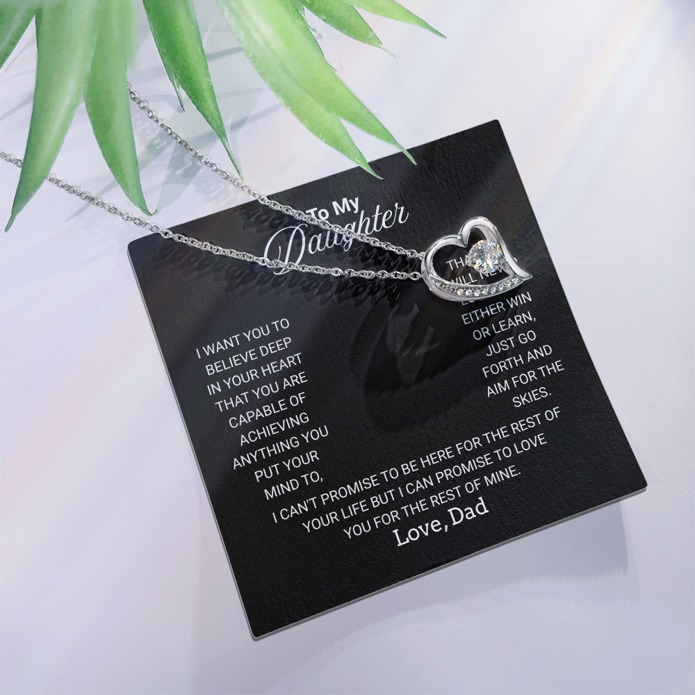 Gift For Daughter Necklace From Dad With Heartfelt Message - Jewelry Gifts For Graduation for Her From Mom or Daddy