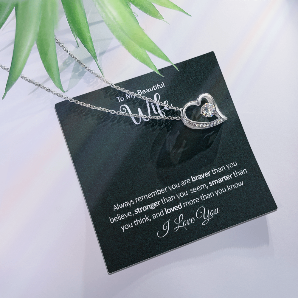 Gifts for Wife from Husband - Soulmate Necklace with Heartfelt Message Card & Box - Anniversary, Birthday, Christmas or Valentine's Day Gift for Girlfriend