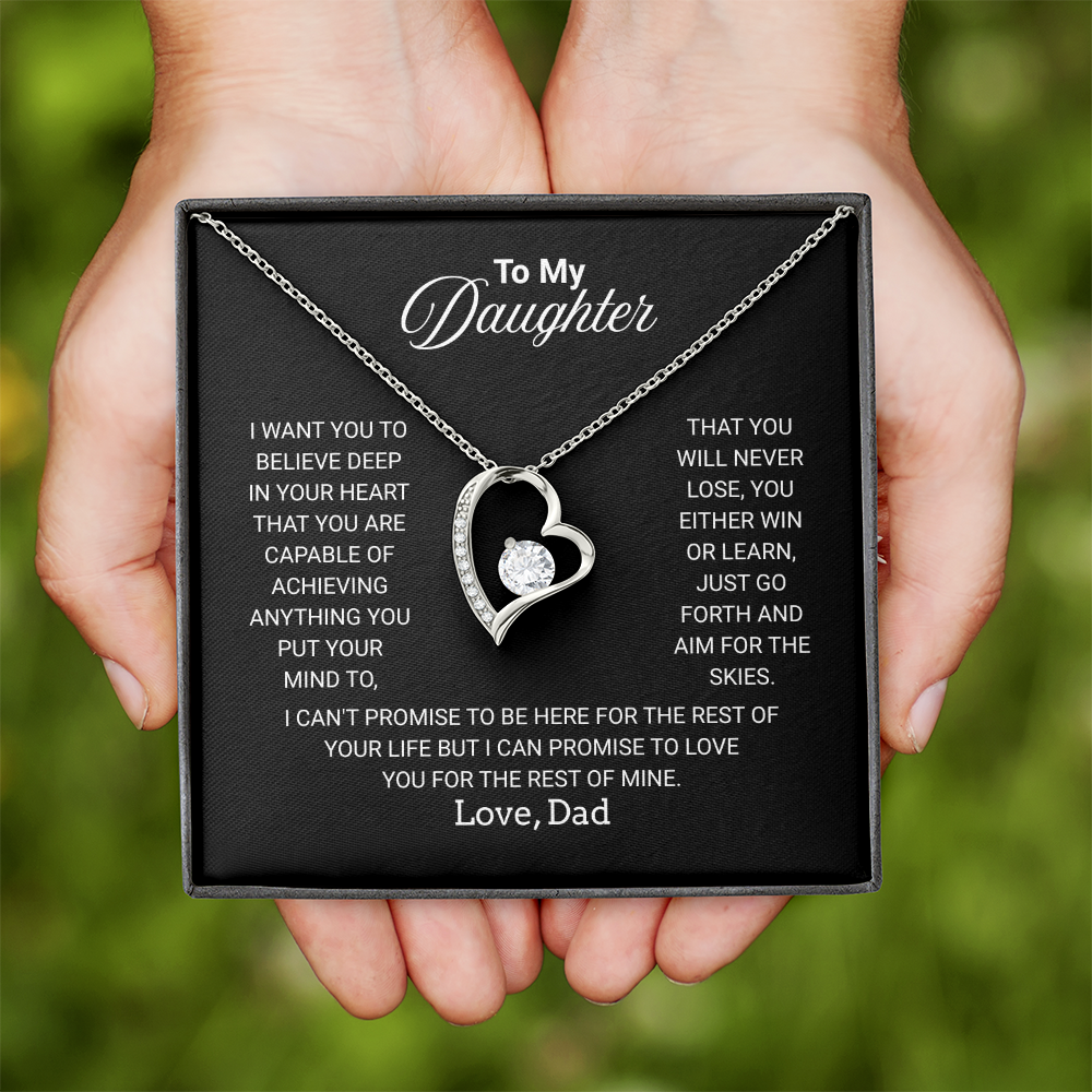 Gift For Daughter Necklace From Dad With Heartfelt Message - Jewelry Gifts For Graduation for Her From Mom or Daddy
