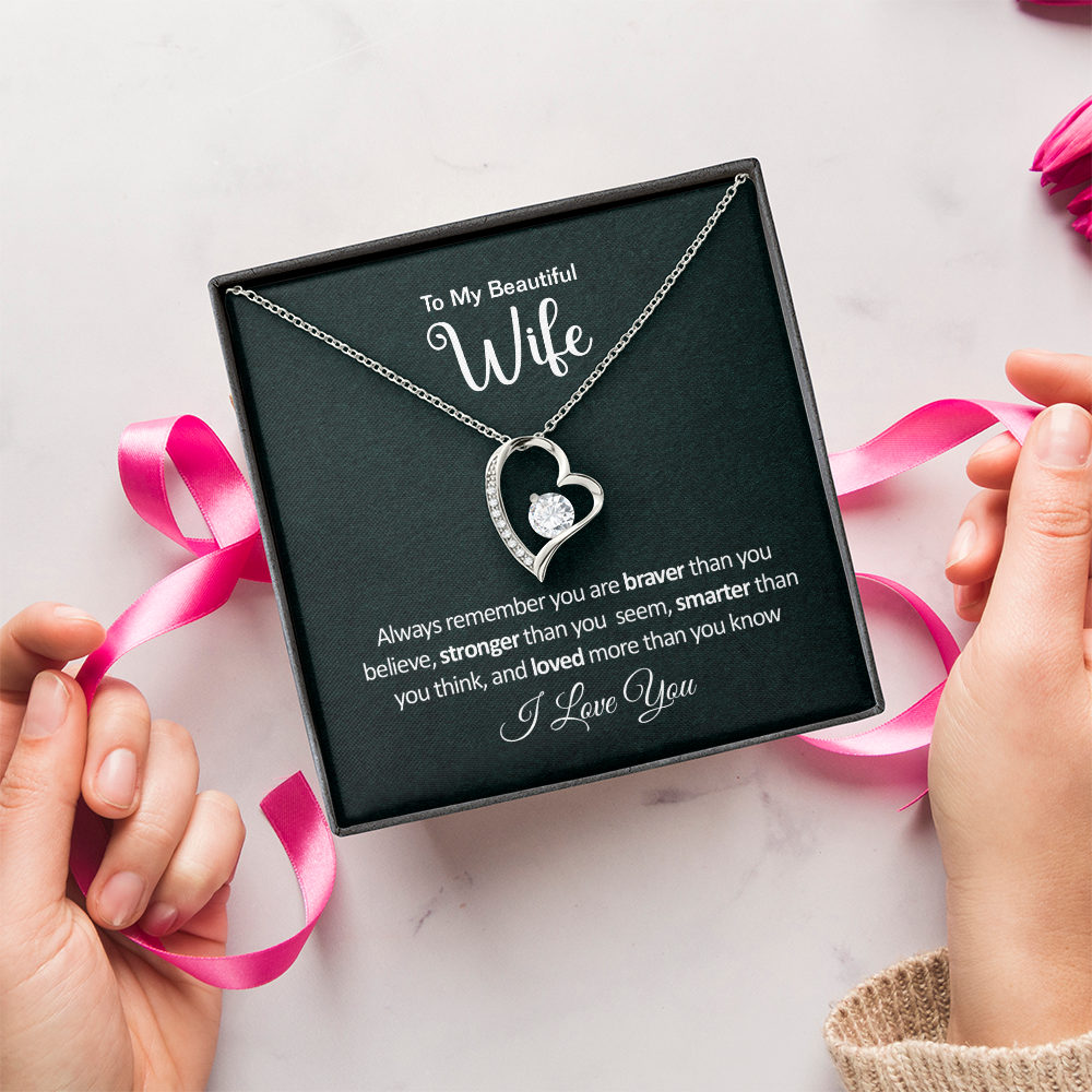 Gifts for Wife from Husband - Soulmate Necklace with Heartfelt Message Card & Box - Anniversary, Birthday, Christmas or Valentine's Day Gift for Girlfriend
