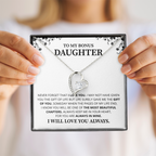 Gift For Daughter Necklace Luxury LED Light Box With Heartfelt Message Card - Daughter Birthday Present From Mom or Daddy