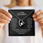 Gift For Daughter Necklace From Dad With Heartfelt Message - Jewelry Gifts For Graduation for Her From Mom or Daddy