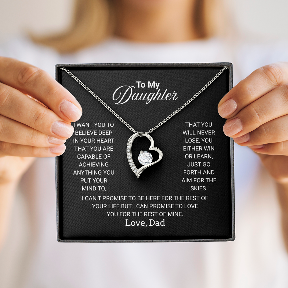 Gift For Daughter Necklace From Dad With Heartfelt Message - Jewelry Gifts For Graduation for Her From Mom or Daddy