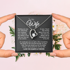 Gift For Wife - Gold Plated Heart Necklace To My Wife For Her Birthday, Valentine's Day, Christmas, Anniversary