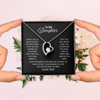 Gift For Daughter Necklace From Dad With Heartfelt Message - Jewelry Gifts For Graduation for Her From Mom or Daddy