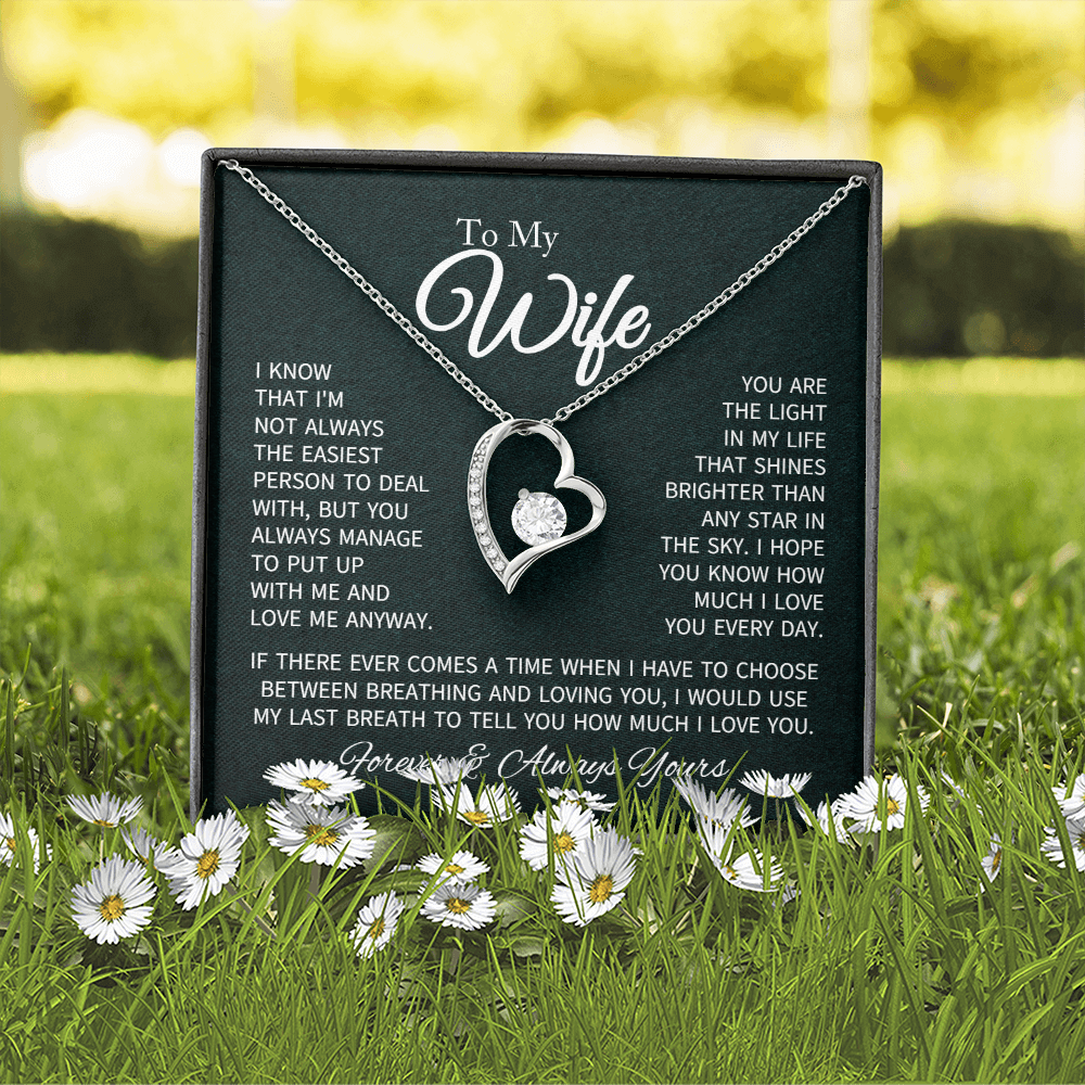 To My Wife Necklace From Husband With Heartfelt Message - Gift For Wife - Anniversary, Birthday, Christmas or Valentine Day Gifts