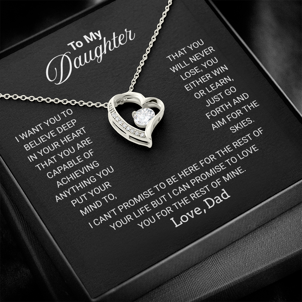 Gift For Daughter Necklace From Dad With Heartfelt Message - Jewelry Gifts For Graduation for Her From Mom or Daddy