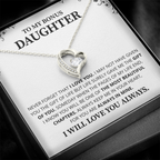 Gift For Daughter Necklace Luxury LED Light Box With Heartfelt Message Card - Daughter Birthday Present From Mom or Daddy