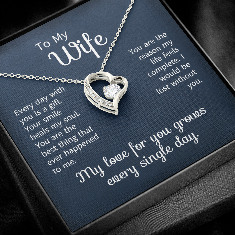 To My Wife Necklace From Husband | Anniversary Valentine Birthday Gift For Wife