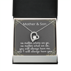 Mother Son Necklace, Forever Love Necklace with Heartfelt Message Card & Box