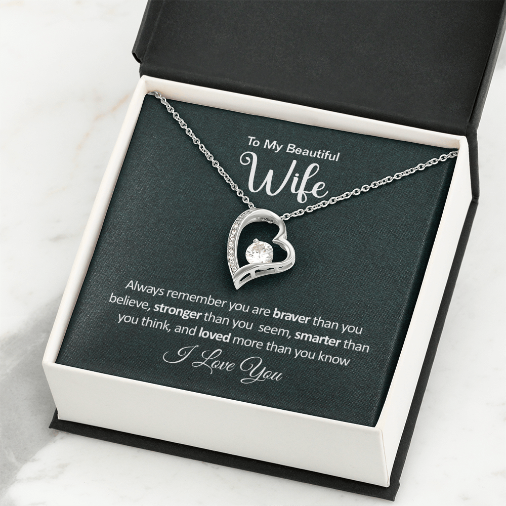 Gifts for Wife from Husband - Soulmate Necklace with Heartfelt Message Card & Box - Anniversary, Birthday, Christmas or Valentine's Day Gift for Girlfriend