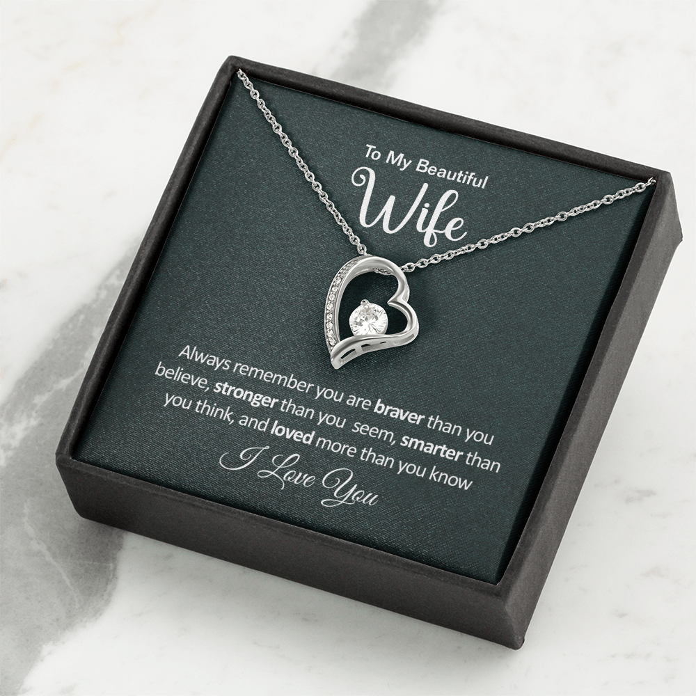Gifts for Wife from Husband - Soulmate Necklace with Heartfelt Message Card & Box - Anniversary, Birthday, Christmas or Valentine's Day Gift for Girlfriend