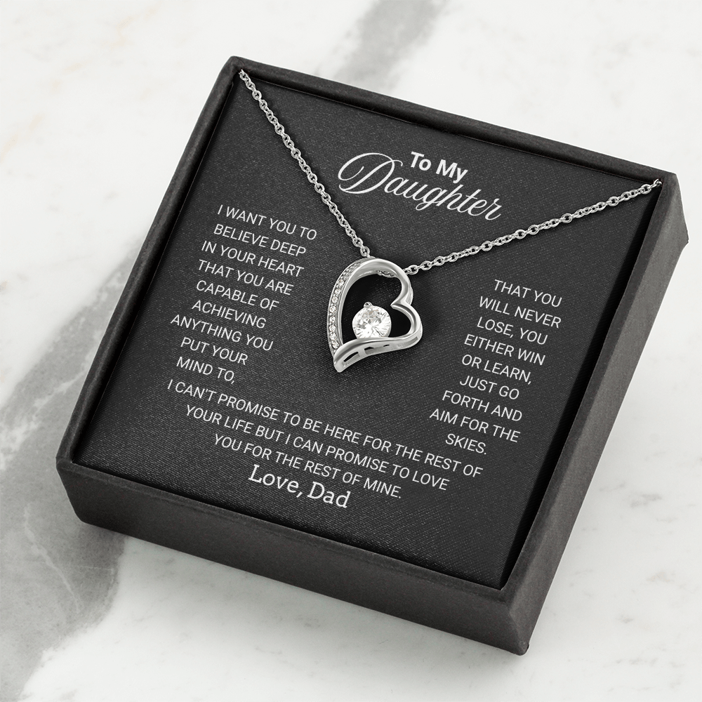 Gift For Daughter Necklace From Dad With Heartfelt Message - Jewelry Gifts For Graduation for Her From Mom or Daddy