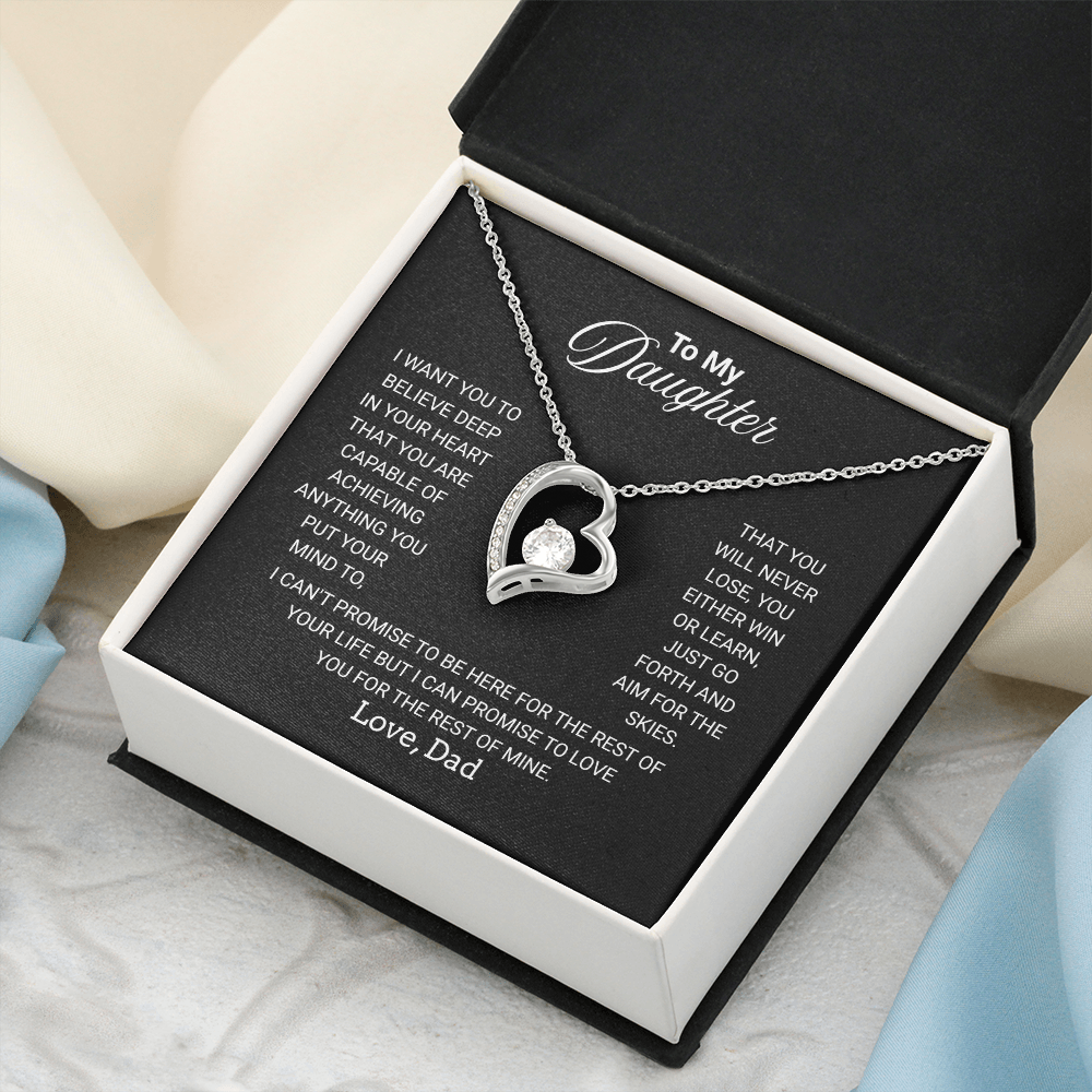 Gift For Daughter Necklace From Dad With Heartfelt Message - Jewelry Gifts For Graduation for Her From Mom or Daddy