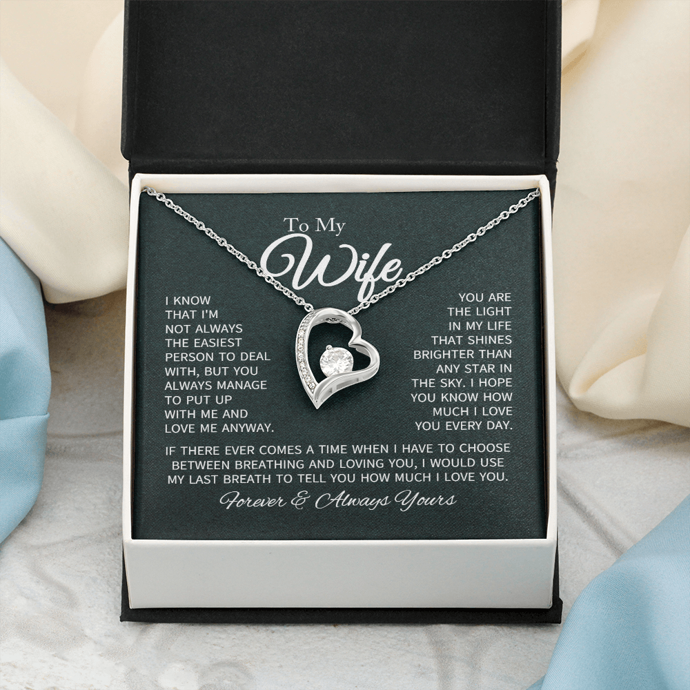 To My Wife Necklace From Husband With Heartfelt Message - Gift For Wife - Anniversary, Birthday, Christmas or Valentine Day Gifts
