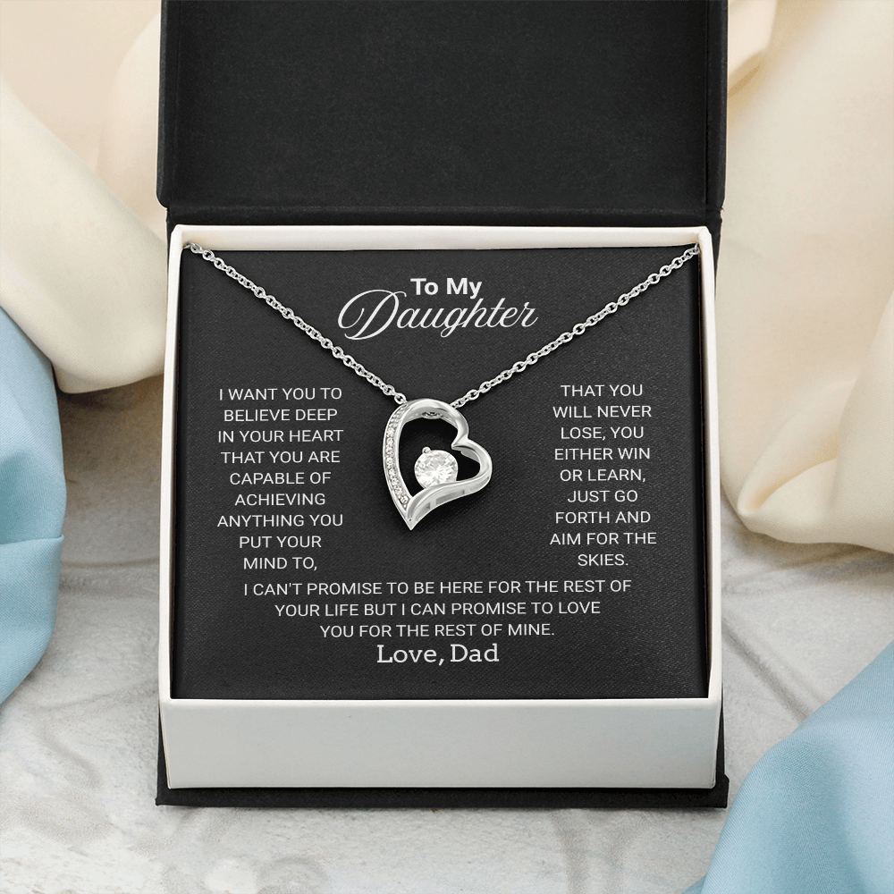 Gift For Daughter Necklace From Dad With Heartfelt Message - Jewelry Gifts For Graduation for Her From Mom or Daddy