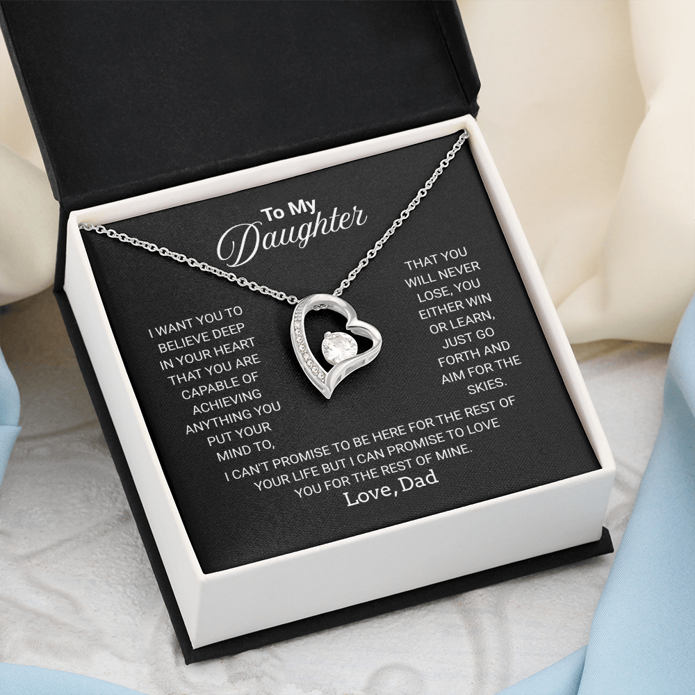 Gift For Daughter Necklace From Dad With Heartfelt Message - Jewelry Gifts For Graduation for Her From Mom or Daddy
