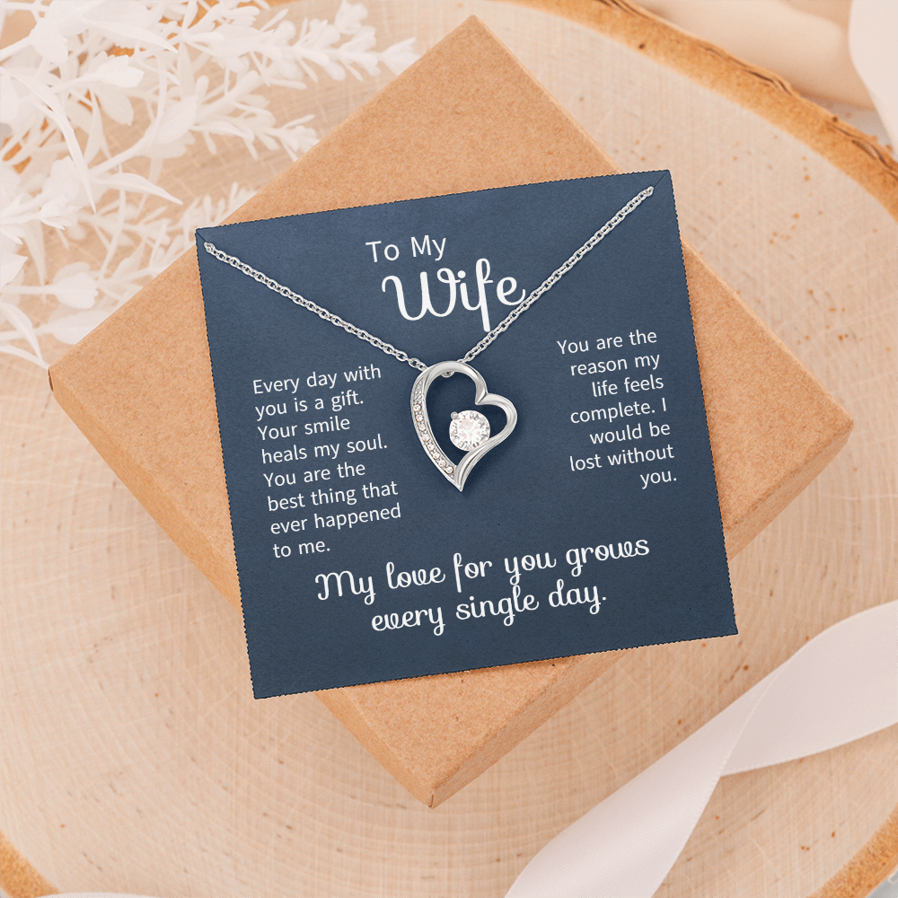 To My Wife Necklace From Husband | Anniversary Valentine Birthday Gift For Wife