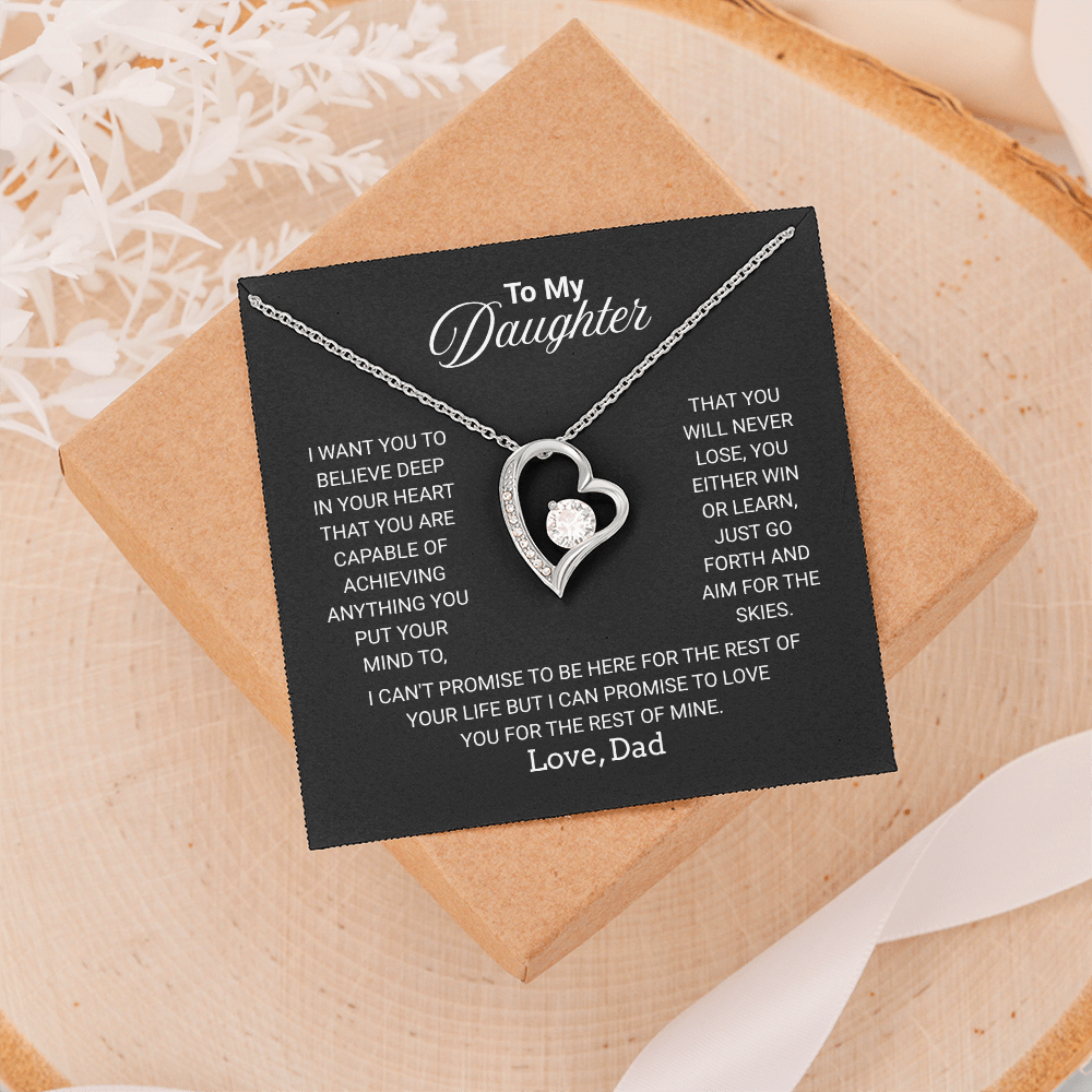 Gift For Daughter Necklace From Dad With Heartfelt Message - Jewelry Gifts For Graduation for Her From Mom or Daddy