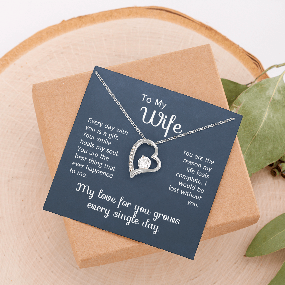 To My Wife Necklace From Husband | Anniversary Valentine Birthday Gift For Wife