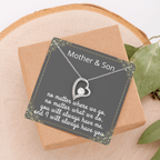 Mother Son Necklace, Forever Love Necklace with Heartfelt Message Card & Box
