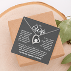 Gift For Wife - Gold Plated Heart Necklace To My Wife For Her Birthday, Valentine's Day, Christmas, Anniversary