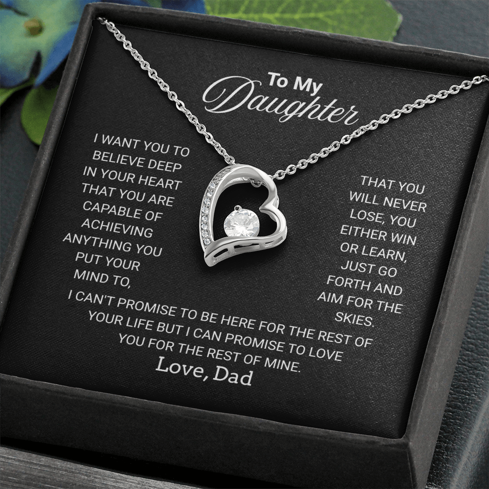 Gift For Daughter Necklace From Dad With Heartfelt Message - Jewelry Gifts For Graduation for Her From Mom or Daddy