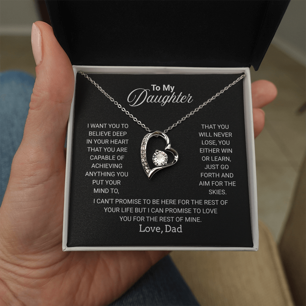 Gift For Daughter Necklace From Dad With Heartfelt Message - Jewelry Gifts For Graduation for Her From Mom or Daddy
