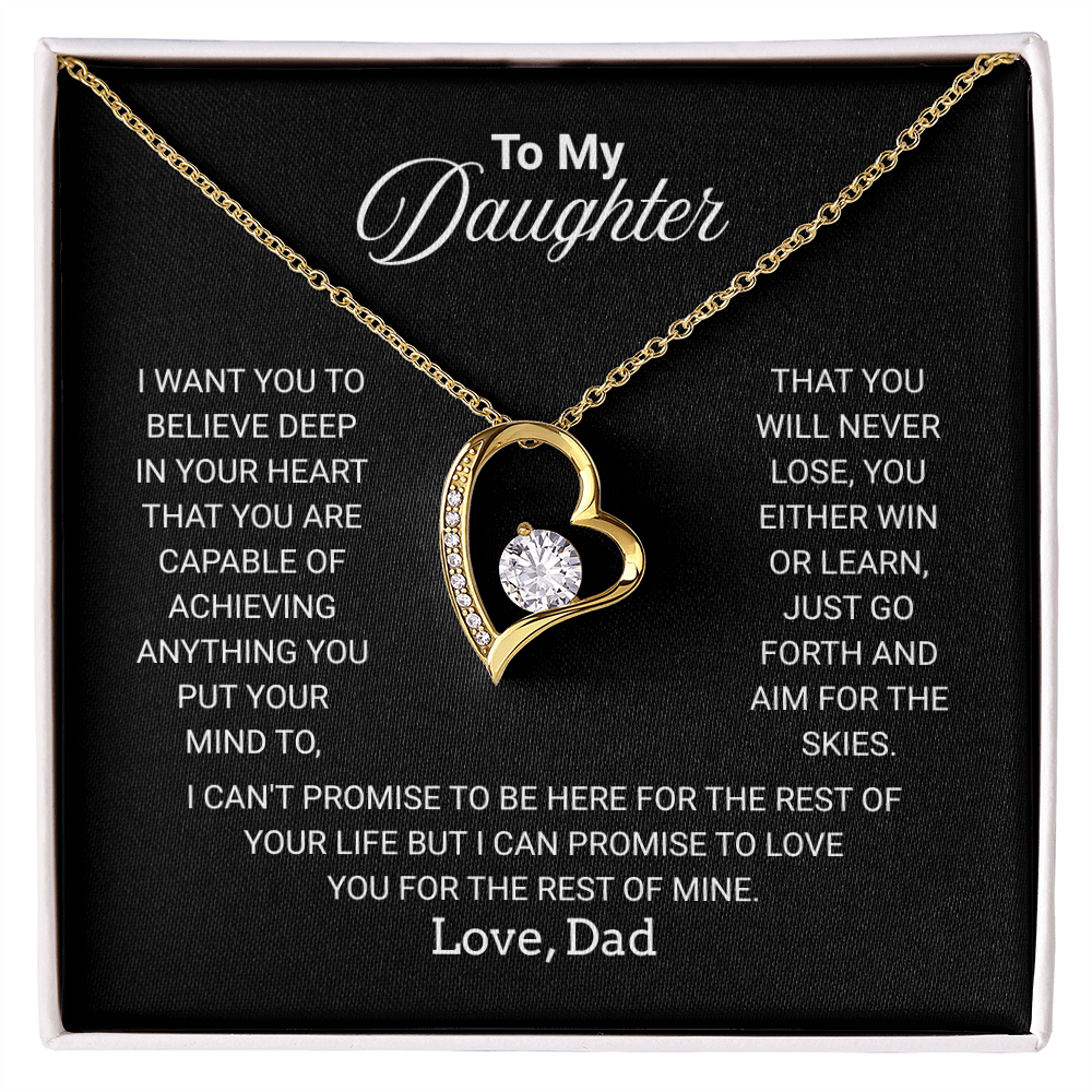 Gift For Daughter Necklace From Dad With Heartfelt Message - Jewelry Gifts For Graduation for Her From Mom or Daddy