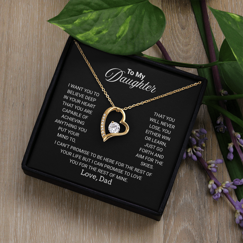 Gift For Daughter Necklace From Dad With Heartfelt Message - Jewelry Gifts For Graduation for Her From Mom or Daddy