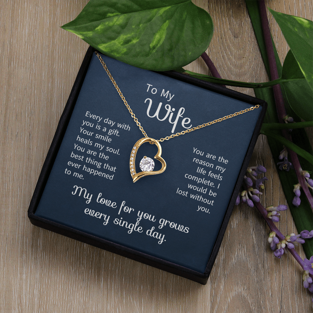 To My Wife Necklace From Husband | Anniversary Valentine Birthday Gift For Wife