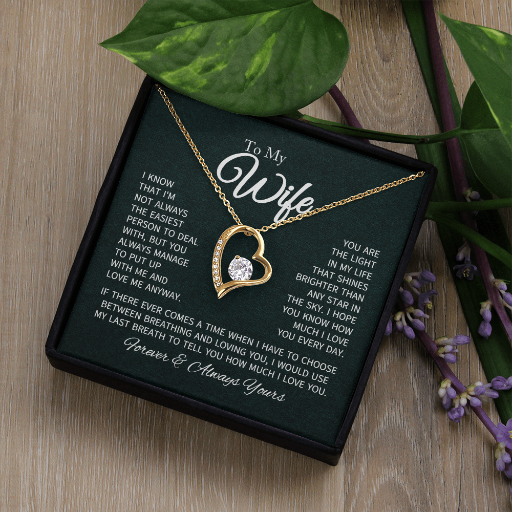 To My Wife Necklace From Husband With Heartfelt Message - Gift For Wife - Anniversary, Birthday, Christmas or Valentine Day Gifts