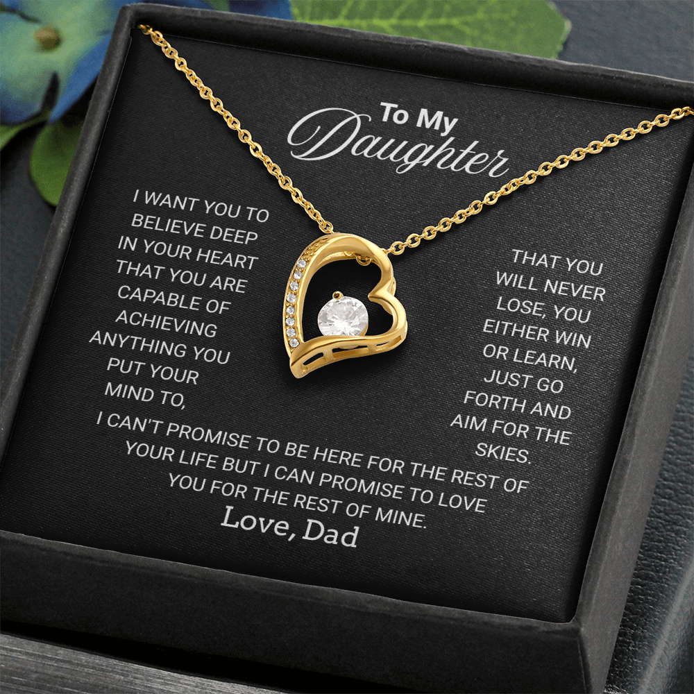 Gift For Daughter Necklace From Dad With Heartfelt Message - Jewelry Gifts For Graduation for Her From Mom or Daddy