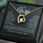 To My Wife Necklace From Husband With Heartfelt Message - Gift For Wife - Anniversary, Birthday, Christmas or Valentine Day Gifts