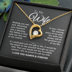 Gift For Wife - Gold Plated Heart Necklace To My Wife For Her Birthday, Valentine's Day, Christmas, Anniversary